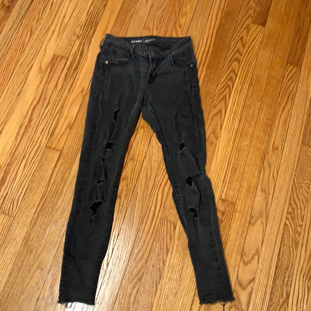 Black ripped jeans